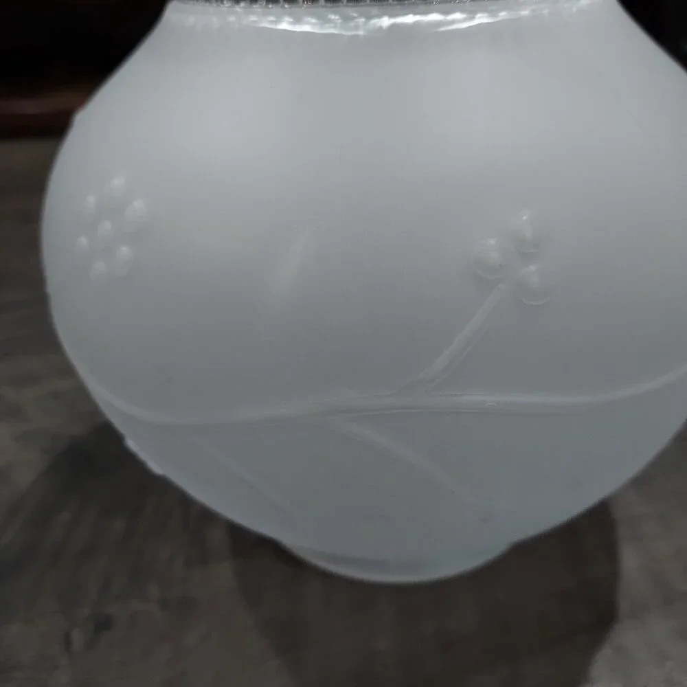 Lamp Shade Frosted Glass Ceiling Light Fixture Globe Stem Berries 3.25" Fit. - Picture 8 of 11